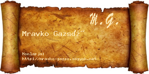 Mravko Gazsó névjegykártya